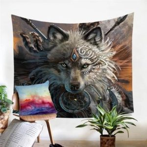 Wolf Warrior Wall Tapestry