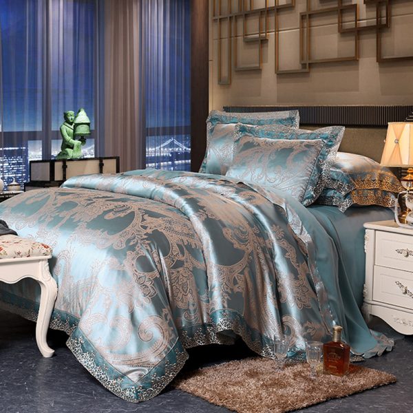 Four-piece Set Of Satin Jacquard Lace, High-end Luxury Home Textiles, Bedding - Image 6