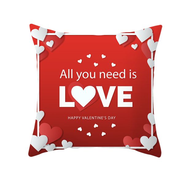 Home Valentine's Day Graphic Print Pillowcase - Image 5