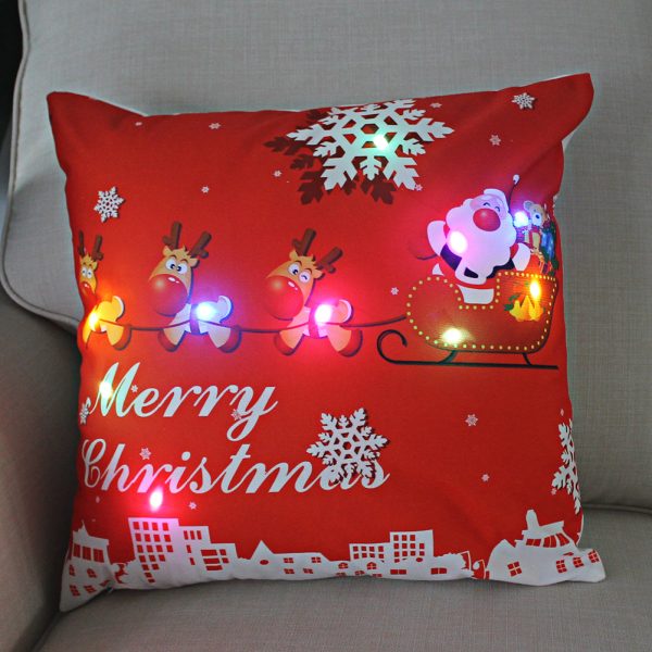 New Lantern Christmas LED Light Super Soft Short Plush Pillowcase - Image 20