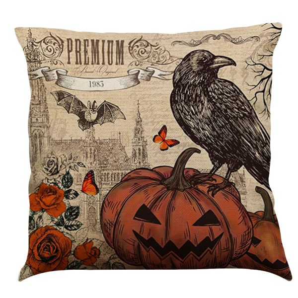 Halloween Cotton Linen Sofa Car Cushion Pillowcase - Image 32