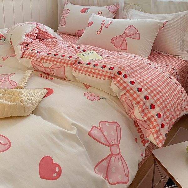 Pure Cotton Bedding Four-piece Bed Sheet Quilt Cover - Image 12