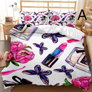 Butterfly Series Three-piece Bedding Quilt Cover Set