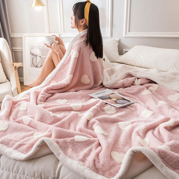 Jacquard Blanket Winter Thick Coral Fleece Blanket Single Towel Quilt Sofa Bedding - Image 7