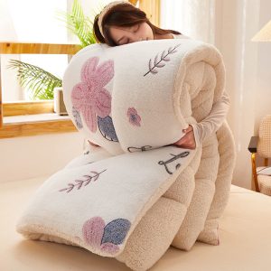 Winter Thick Quilt Dormitory Single Warm Lamb Velvet Double Quilt Core