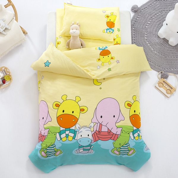 Pure Cotton Nap Children's Small Bedding Baby Bedding Kit With Core 3-piece Set - Image 6