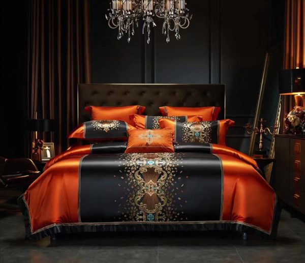 Silk Cotton Embroidery Four-piece Set Bed Sheet Bedspread - Image 4