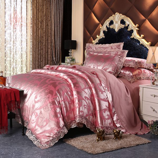 Four-piece Set Of Satin Jacquard Lace, High-end Luxury Home Textiles, Bedding - Image 16