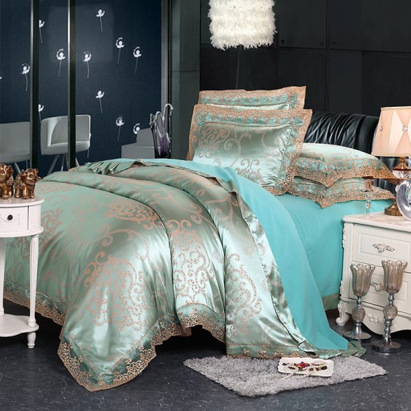 Four-piece Set Of Satin Jacquard Lace, High-end Luxury Home Textiles, Bedding - Image 12