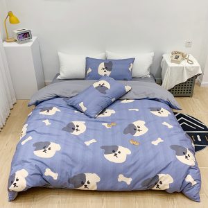 Cotton Four-piece Set Girl Heart Cartoon Pure Cotton Bed Linen Duvet Cover Bed