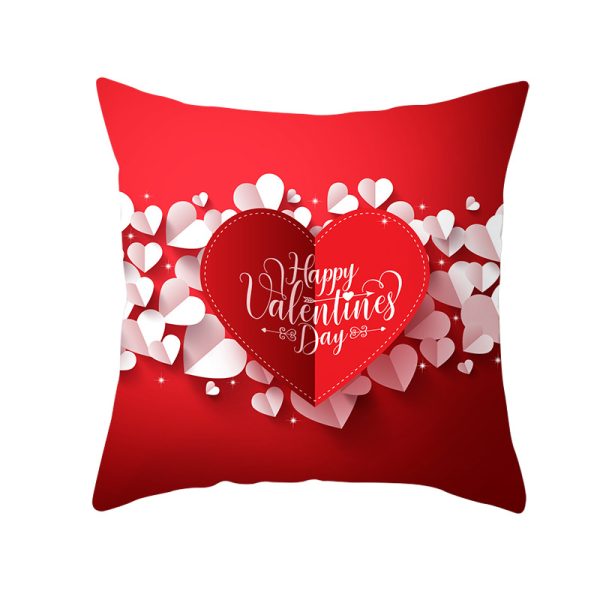 Home Valentine's Day Graphic Print Pillowcase - Image 15