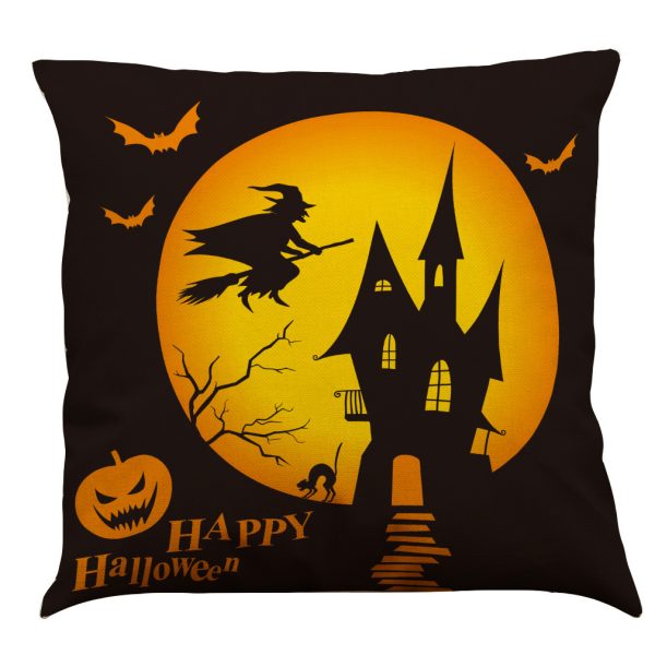 Halloween Cotton Linen Sofa Car Cushion Pillowcase - Image 14