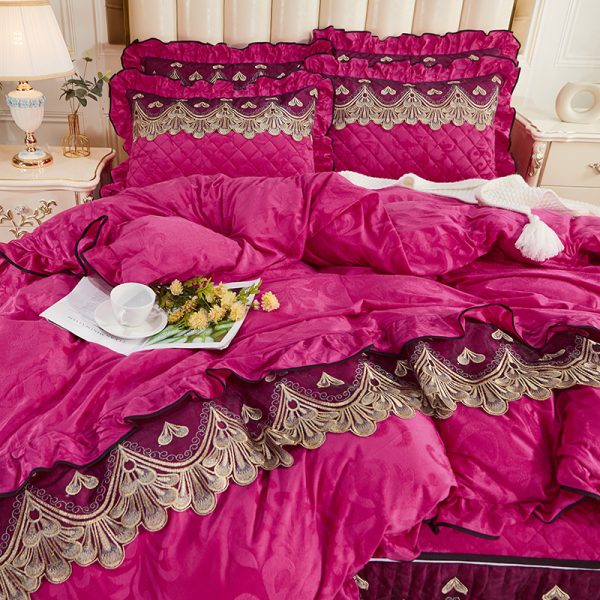 Detachable Bedding Four-piece Duvet Cover Bed Skirt - Image 7