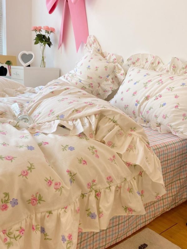 Lotus Flower Four-piece Suit Of Cotton Bed Supplies - Image 10