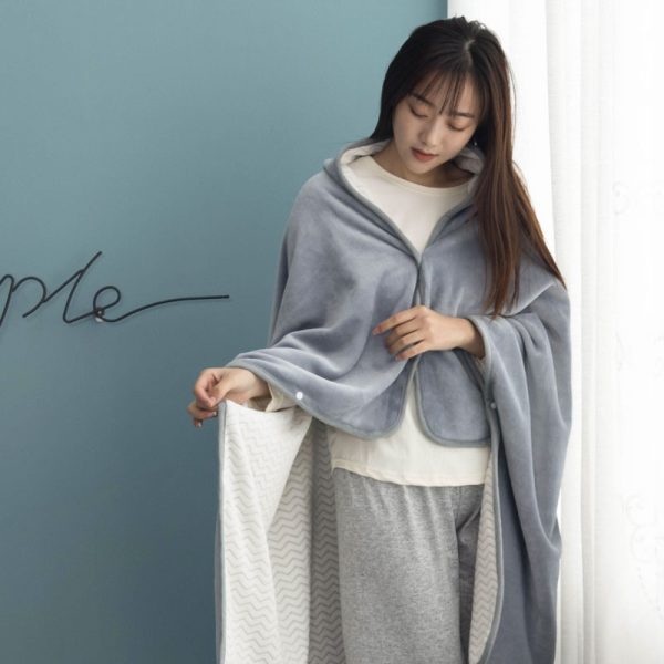 Office Nap Wearable Blanket Weighted Hoodie and Throws Fluffy Blankets Cover on The Sofa Home Bath Towel with Sleeves for Beds - Image 8