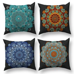 Short Plush Pillowcase Bohemian Ethnic Style Short Plush Material Sofa Cushion Cover