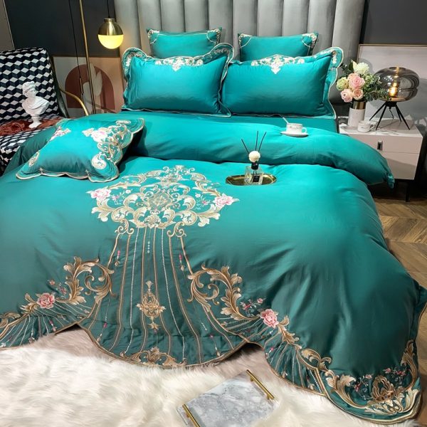 Four-piece Cotton Long-staple Cotton Bed Linen Embroidered Cotton - Image 6