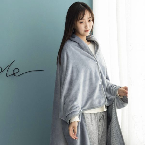 Office Nap Wearable Blanket Weighted Hoodie and Throws Fluffy Blankets Cover on The Sofa Home Bath Towel with Sleeves for Beds - Image 14