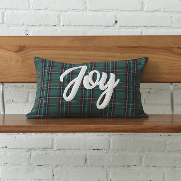 Polyester-cotton Canvas Christmas Green Plaid Pillow Cover - Image 23