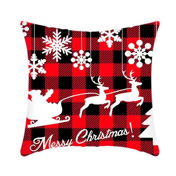 Merry Christmas Cushion Cover 45cm Elk Santa Claus Short Plush Sofa Pillow Cover Home Decor Pillowcase Christmas Decoration - Image 20