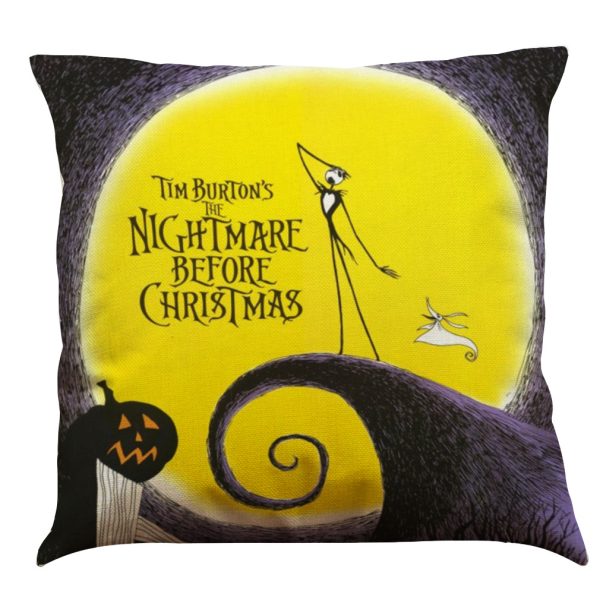 Halloween Cotton Linen Sofa Car Cushion Pillowcase - Image 37