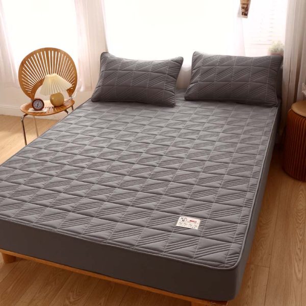 Pure Cotton Bed Sheet Single Piece Thickened Quilted Anti-mite Mattress Protector - Image 6