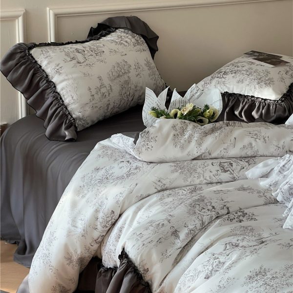 Home French Ice Silk Lace Bedding - Image 2