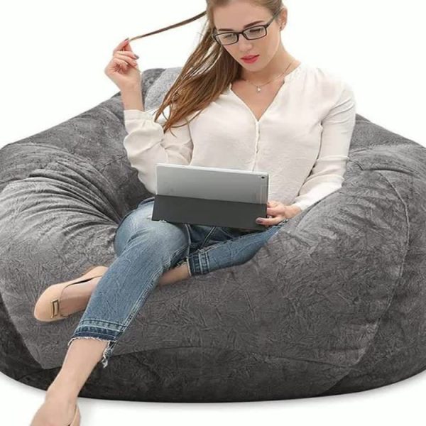 Lazy Sofa Bean Bag Cloth Cover Tatami Short Velvet No Filler Home Toy Storage - Image 9