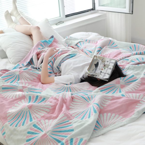 Pure Cotton Gauze Air Conditioning Sofa Blanket - Image 11