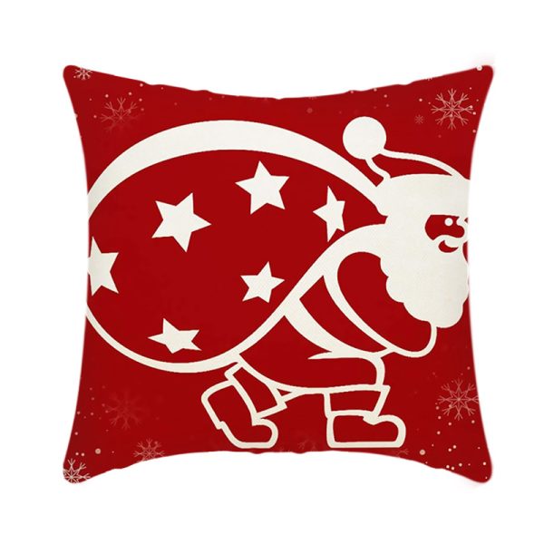 Merry Christmas Cushion Cover 45cm Elk Santa Claus Short Plush Sofa Pillow Cover Home Decor Pillowcase Christmas Decoration - Image 18