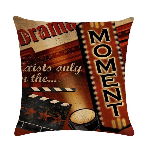 Home Retro Movie Subtitles Sofa Office Linen Pillowcase - Image 19