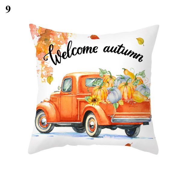 Maple Pumpkin Print Thanksgiving Peach Skin Pillowcase - Image 10