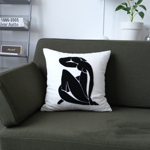 Modern Jane Wave Dot Geometric Black And White Cushion - Image 3