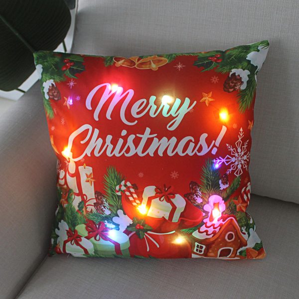 New Lantern Christmas LED Light Super Soft Short Plush Pillowcase - Image 4