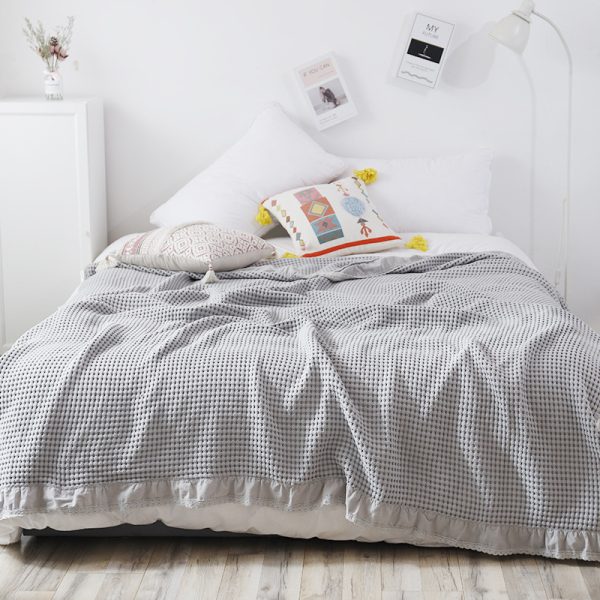 Home Fashion Waffle Towel Quilt Sofa Blanket - Image 4