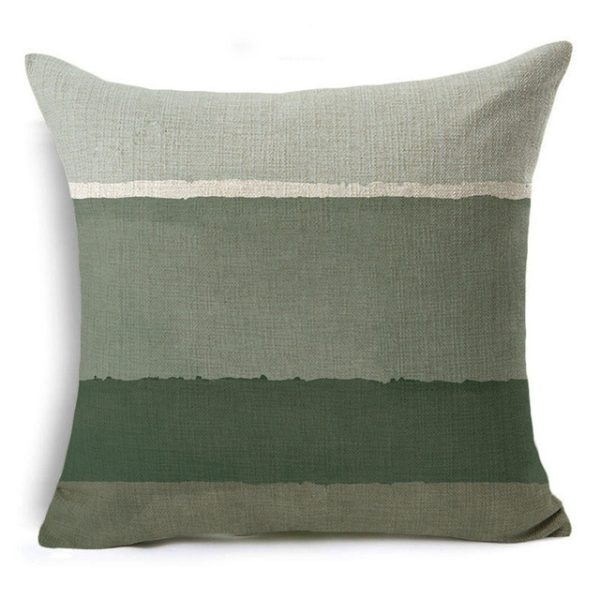 New Green Geometric Print Linen Pillowcase - Image 10