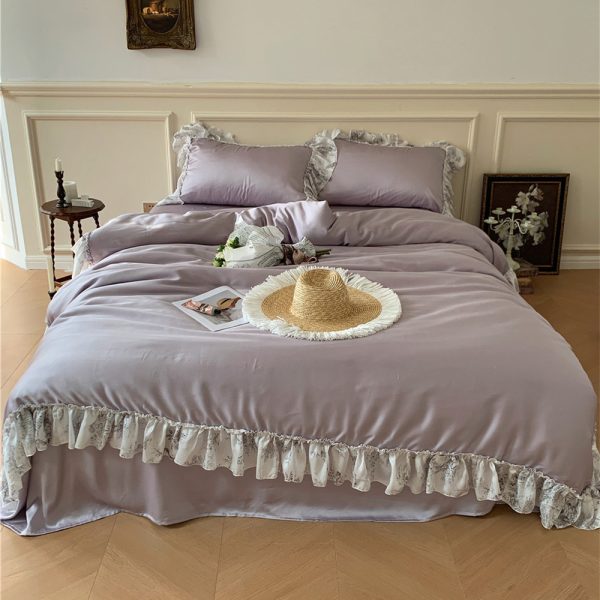 Home French Ice Silk Lace Bedding - Image 6