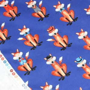 Plain Cotton Fabric Nordic Style Animal Fox Print Handmade DIY