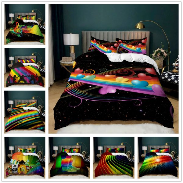 Music Rainbow Three Piece Set 3D Digital Print - Image 2