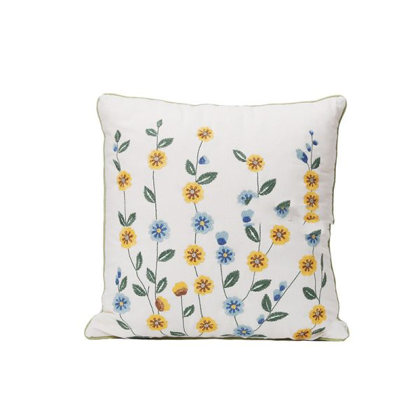 Home Embroidery Plants And Flowers Pillow - Image 4