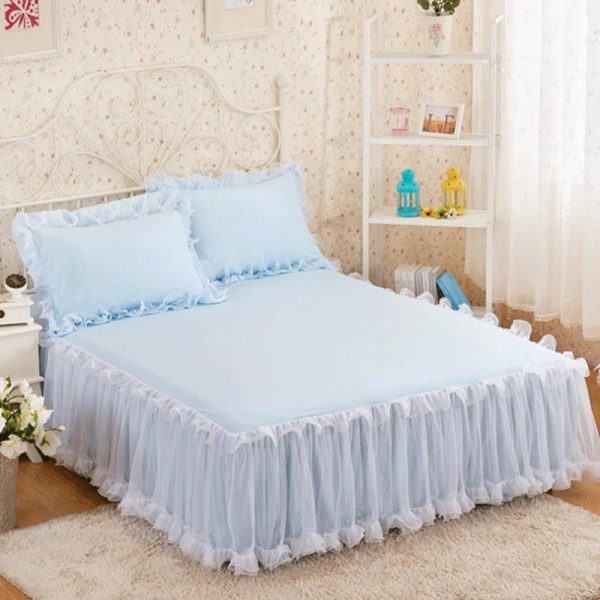 Korean Style Lace One-piece Princess Bedspread Lace Bed Cover Thick Mattress Protection Cover Sheet - Image 5