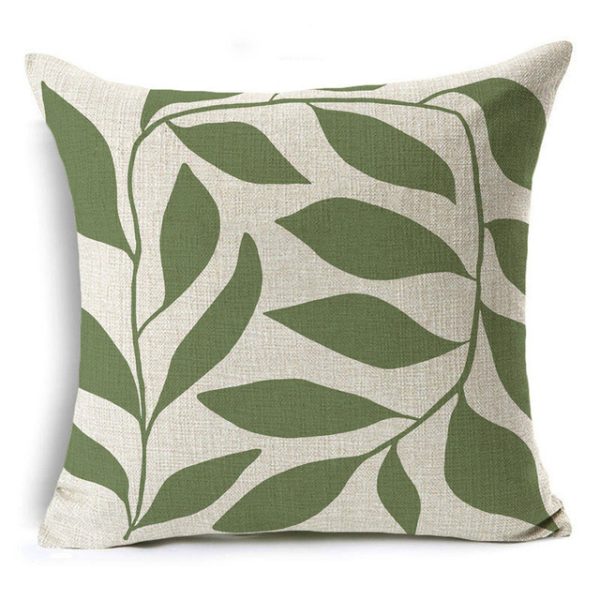 New Green Geometric Print Linen Pillowcase - Image 12