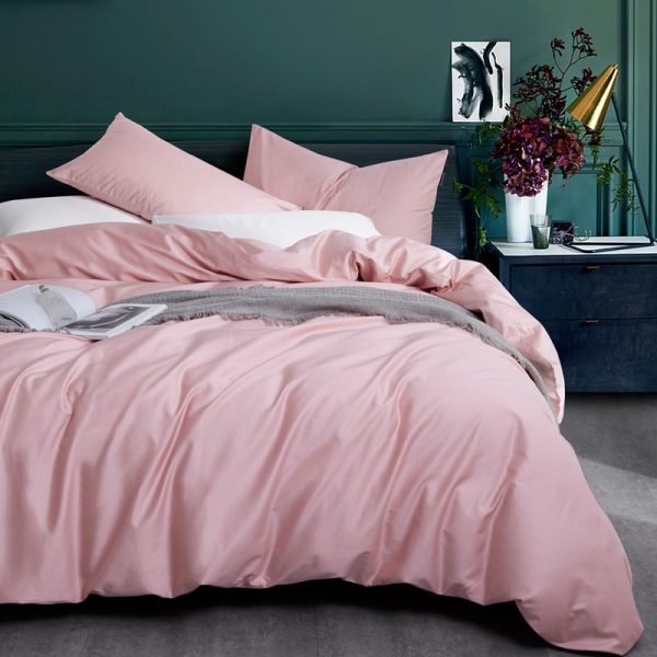 60s Long-staple Cotton Four-piece Pure Cotton Pure Color Simple Series Hotel Bedding - Image 9