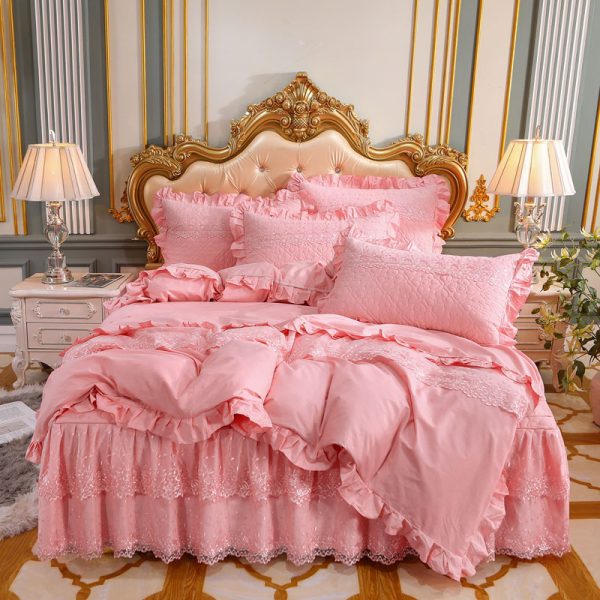 Four-piece Cotton Double-layer Lace Bed Skirt - Image 2