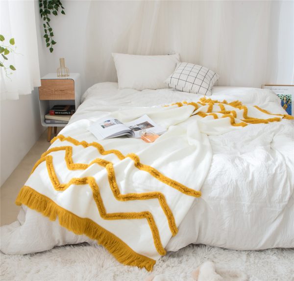 Sofa Blanket Tassel Home Furnishing Knitted Woolen Blanket - Image 3