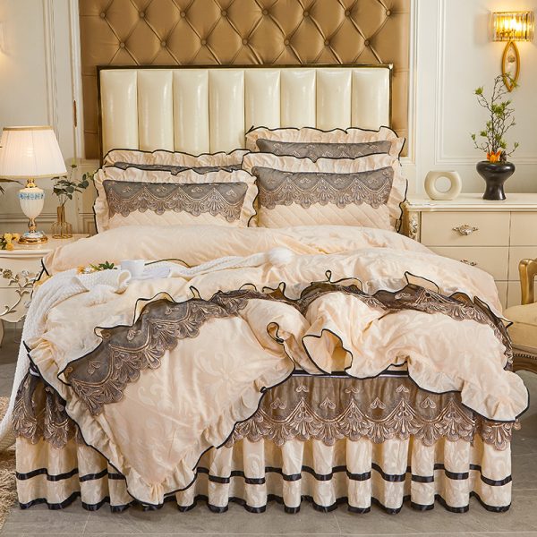 Detachable Bedding Four-piece Duvet Cover Bed Skirt - Image 4