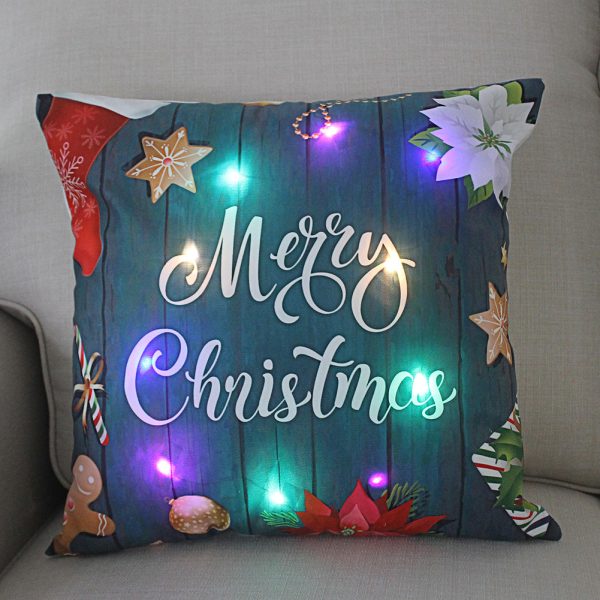 New Lantern Christmas LED Light Super Soft Short Plush Pillowcase - Image 26