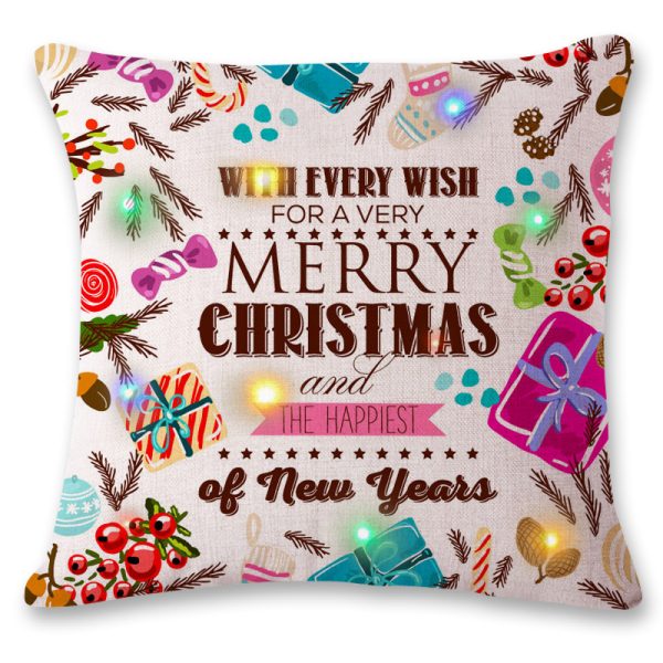 New LED Flashing Lights Christmas Pillowcase