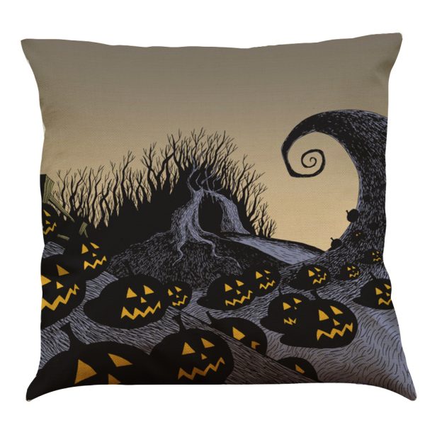 Halloween Cotton Linen Sofa Car Cushion Pillowcase - Image 36