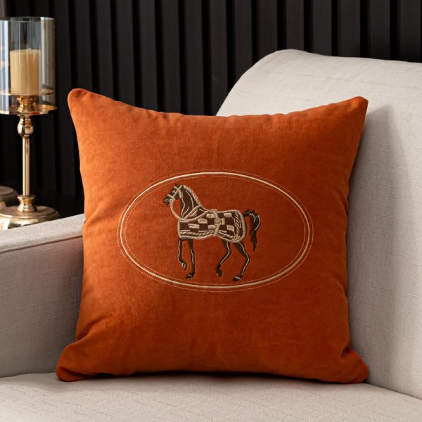 Hand-embroidered Cushion Cover Horse Pattern Pillowcase - Image 2